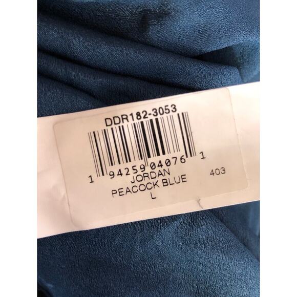 Dress The Population Jordan Gown Sleeveless V-Neck Mermaid Peacock Blue NWT L - Picture 7 of 9